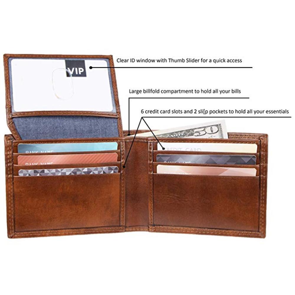 Cartera plegable con bloqueo RFID para hombre-5 Men's RFID Blocking Bifold Wallet-5