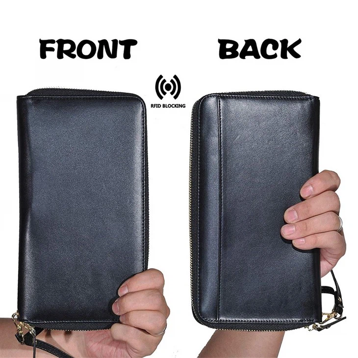 leather zipper wallet