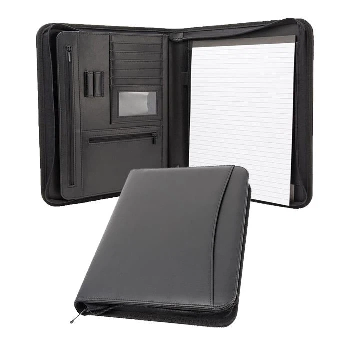 Custom Zippered Leather A4 Compendium