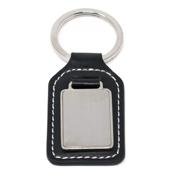 Metal Plate PU Leather Key Chain