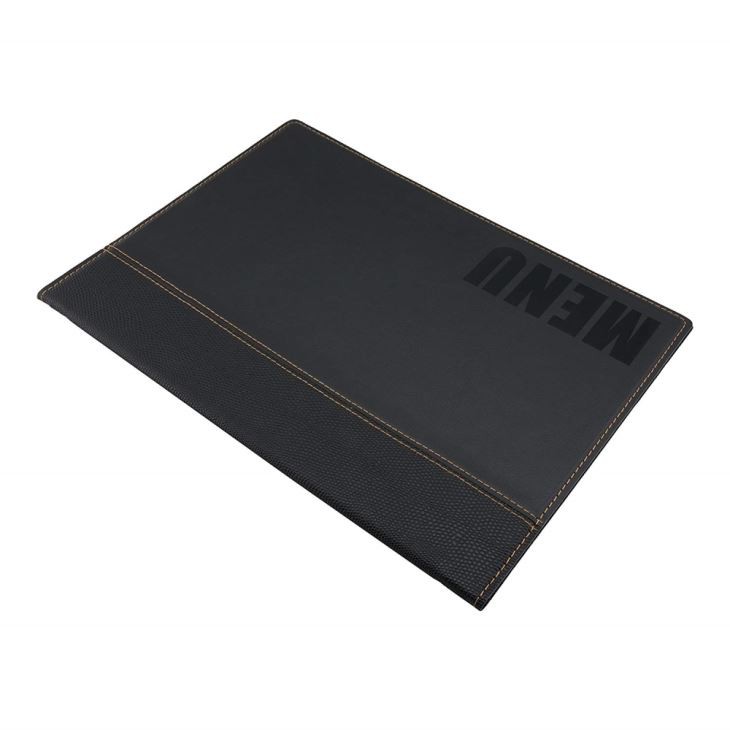 Black Leather Menu Holder Black Leather Menu Holder