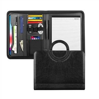 Cartera de padfolio de cuero con mango