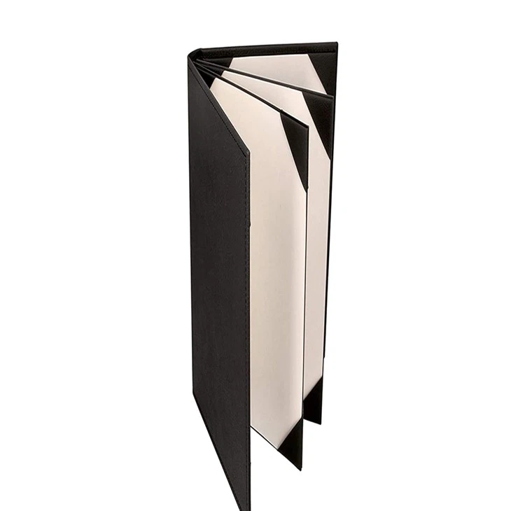 Black Leather Menu Folder Black Leather Menu Folder
